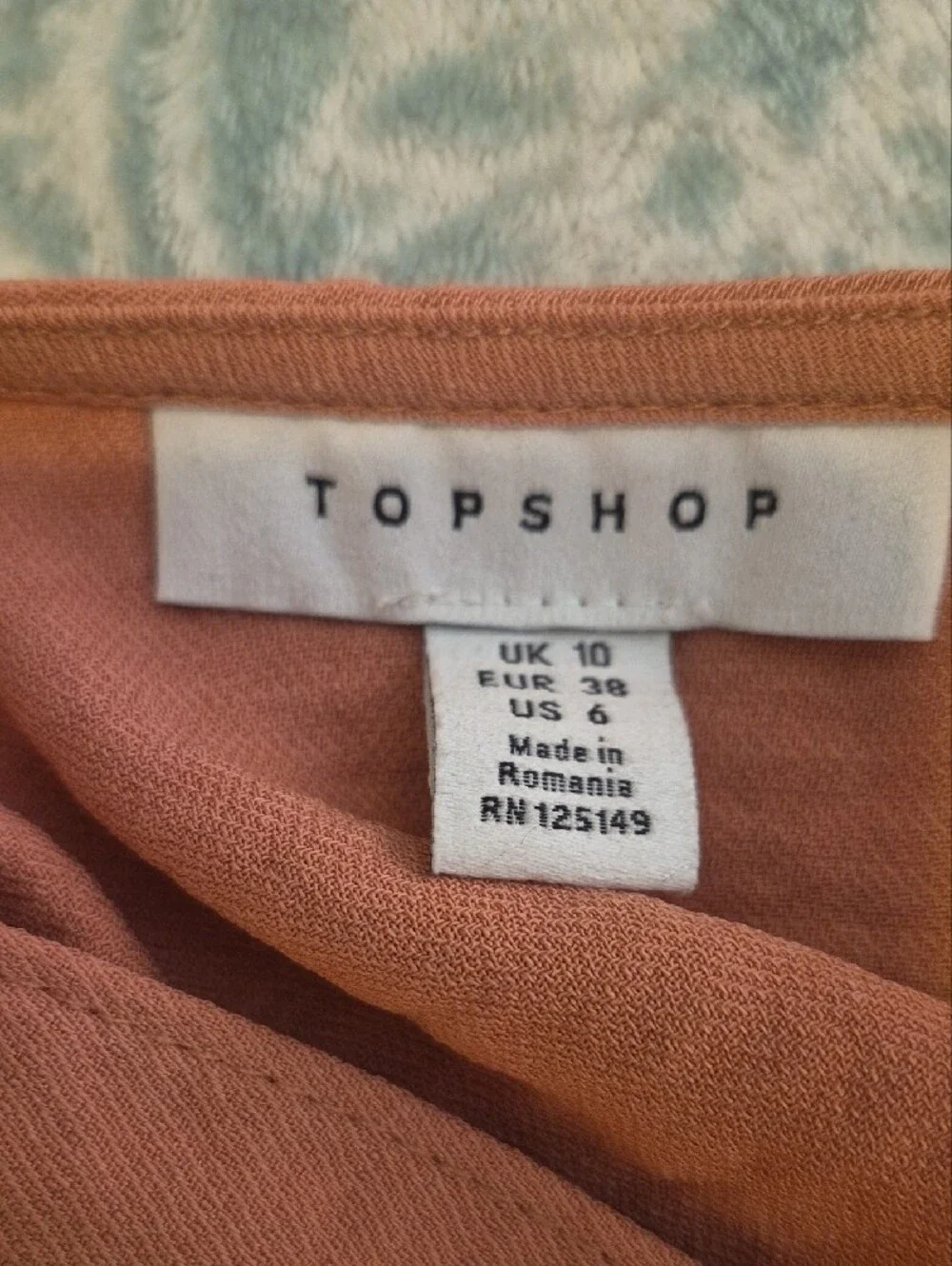 Topshop Dusty Rose Wrap-Front Blouse with Ring Detail